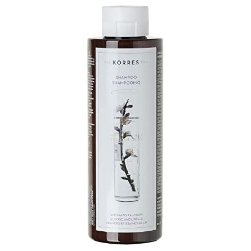 KORRES 코레스 손상 모발용 아몬드 및 아마씨 샴푸 실리콘 및 파라벤 프리 250ml