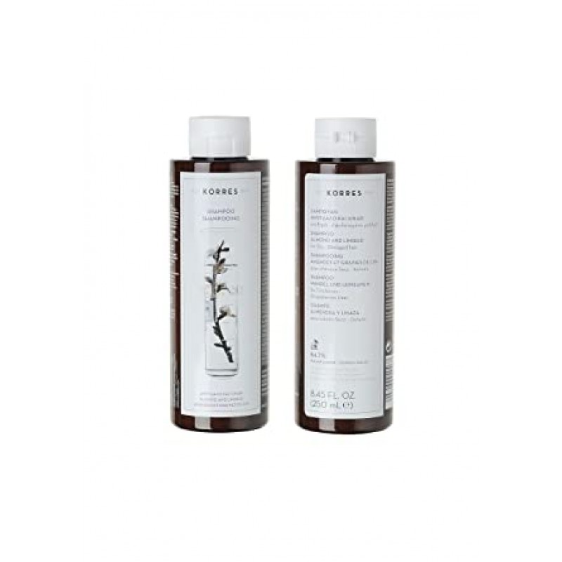 KORRES 코레스 손상 모발용 아몬드 및 아마씨 샴푸 실리콘 및 파라벤 프리 250ml