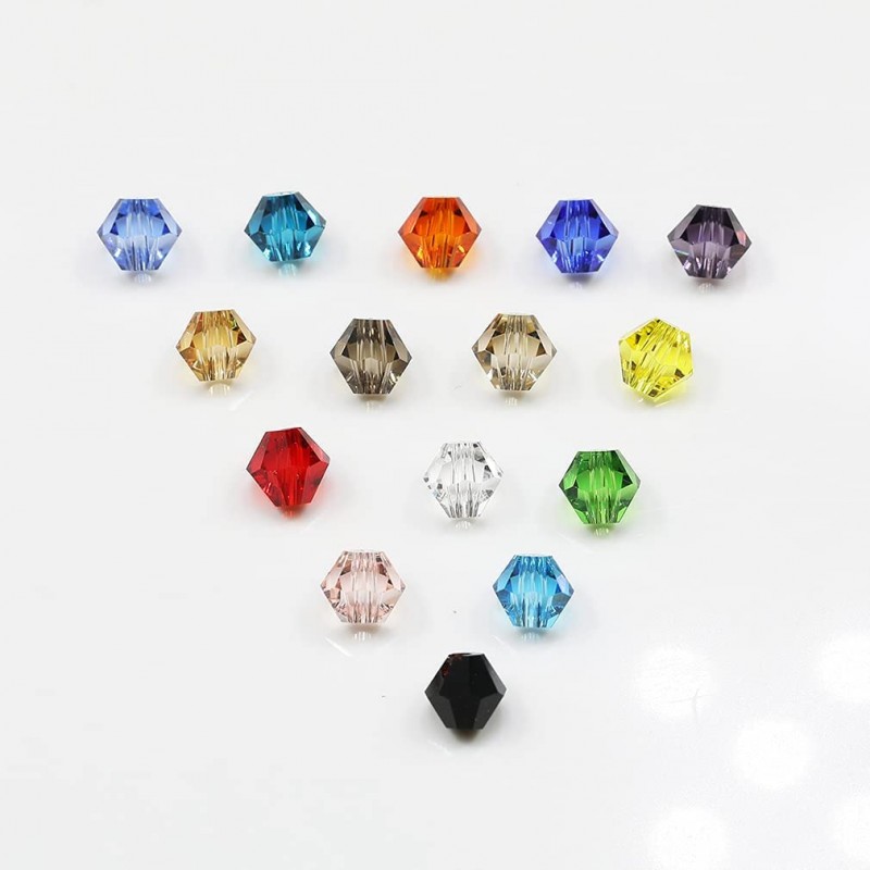 BALABEAD 목걸이 보석 만들기 크리스탈 유리 구슬 DIY 공예 4mm/15색(총 1500pcs)