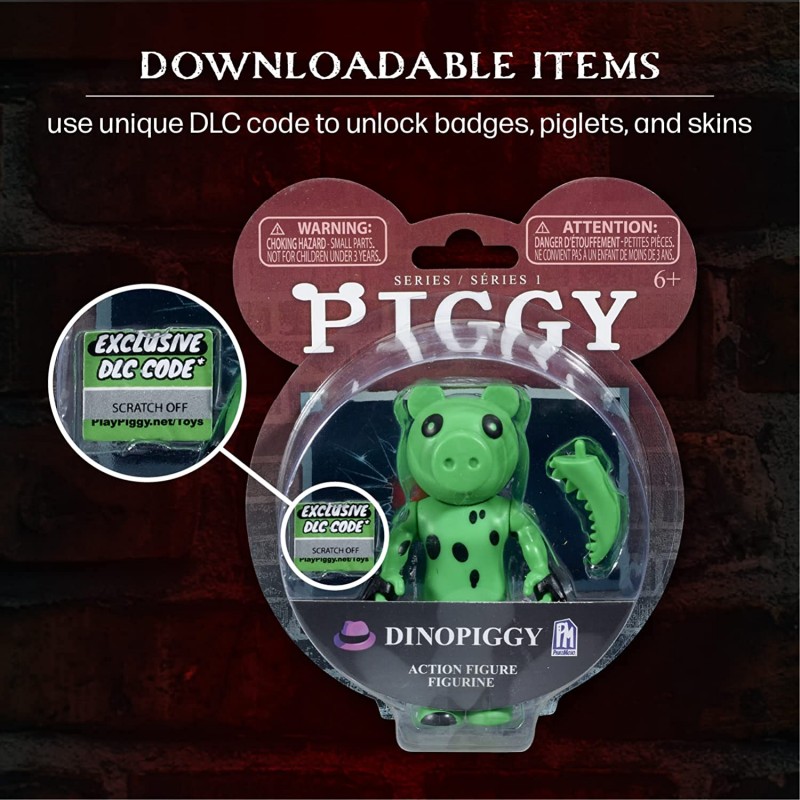 PIGGY 액션 피규어 - Dinopiggy Articulated Buildable 관절 조립 가능 시리즈 1 소장품