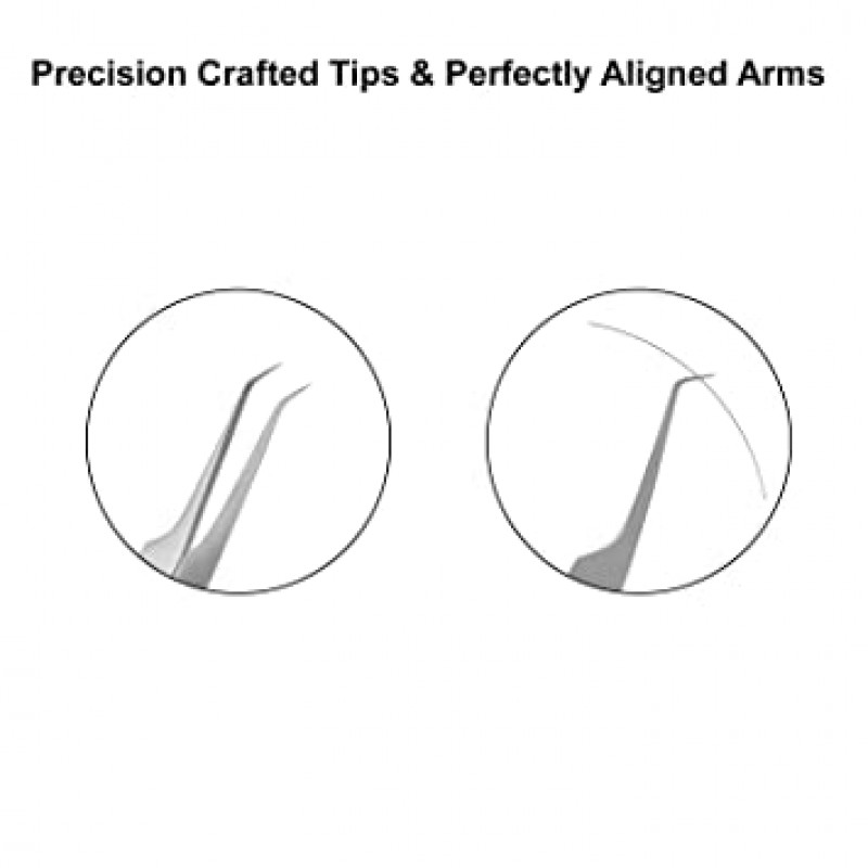 Metaleks 스테인레스 볼륨 속눈썹 연장 핀셋 2D-5D용 뾰족한 45도 Angular Tip 핀셋