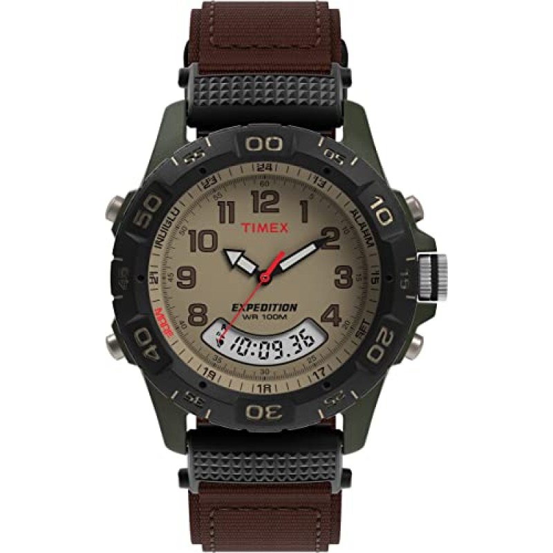 타이멕스 Timex 남성 T45181 원정 레진 콤보 브라운/그린 나일론 스트랩 시계