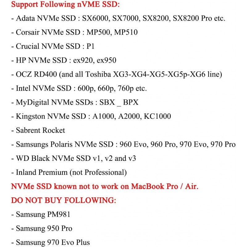 Arestech 업그레이드된 MacBook Air Pro Retina 2013-2017용 Reestech M.2 NVME SSD 변환 어댑터, A1465 A1466 A1398 A1502용 NVME/AHCI SSD 업그레이드 키트 - 표준 크기