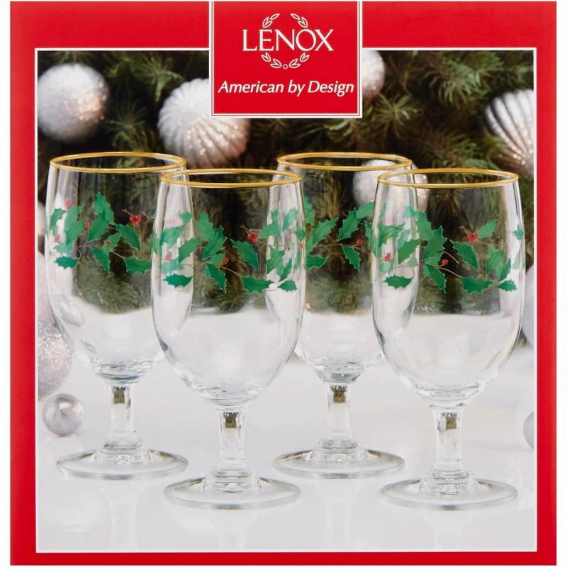 레녹스 홀리데이 유리컵 12 fl.oz. 아이스 음료잔  4개세트