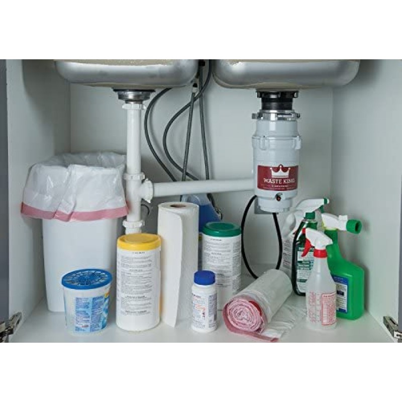 폐기물 왕 Waste King L-111 전원 코드가 있는 쓰레기 처리, 1/3 HP, 회색