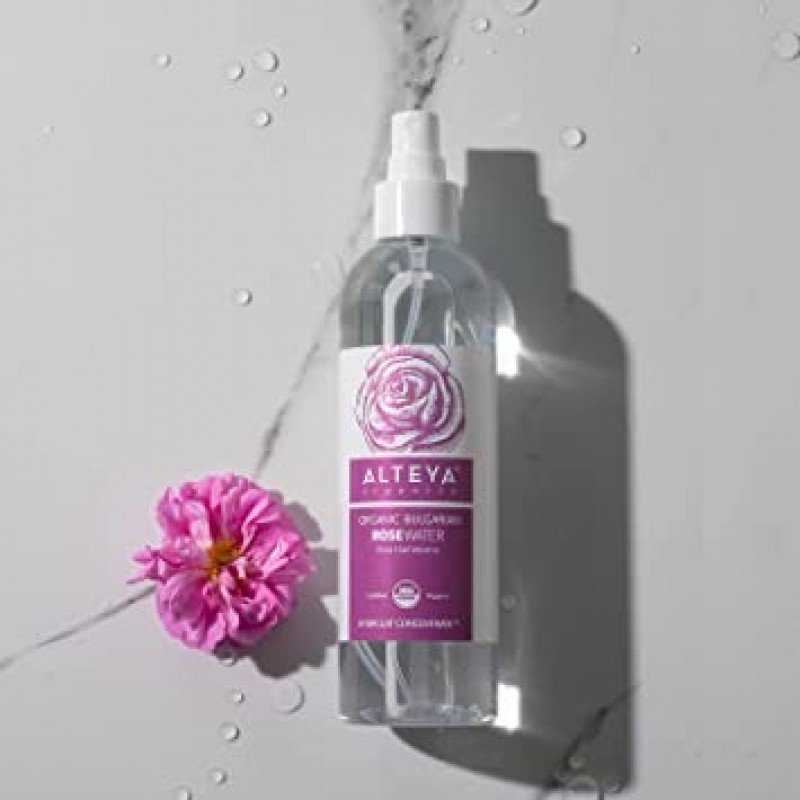 Alteya Organics 로즈 워터 페이셜 토너 8.5플루이드 온스/250mL 퓨어 불가리안 로사 다마세나 플라워 워터 스프레이