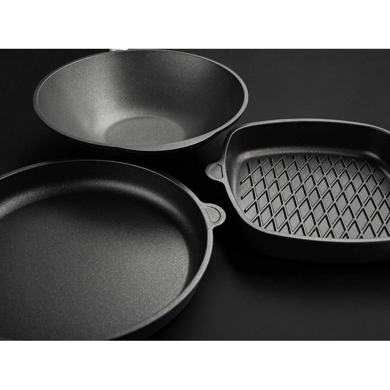 AMT Gastroguss 프라이팬 및 찜팬 직경 28cm 높이 7cm 주조 알루미늄