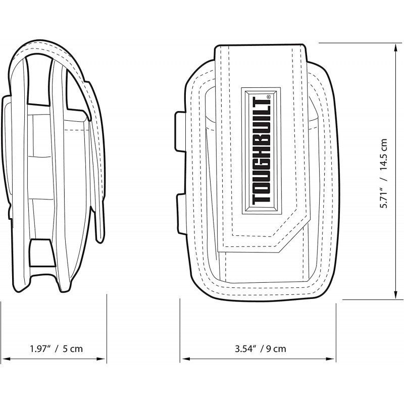 ToughBuilt 메모장과 연필 주머니가 있는 스마트폰 파우치 대부분의 공구 벨트와 호환 가능 (TB-33)