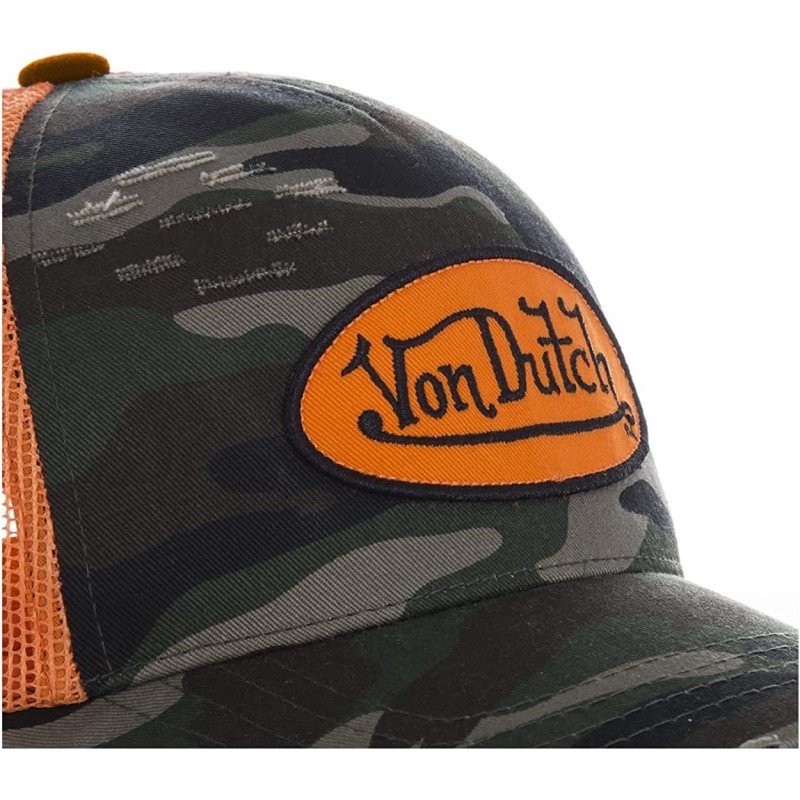 Von Dutch 본더치 남성용 오렌지 카모 트러커 모자