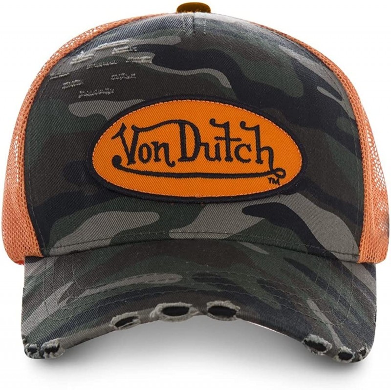 Von Dutch 본더치 남성용 오렌지 카모 트러커 모자