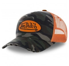 Von Dutch 본더치 남성용 오렌지 카모 트러커 모자