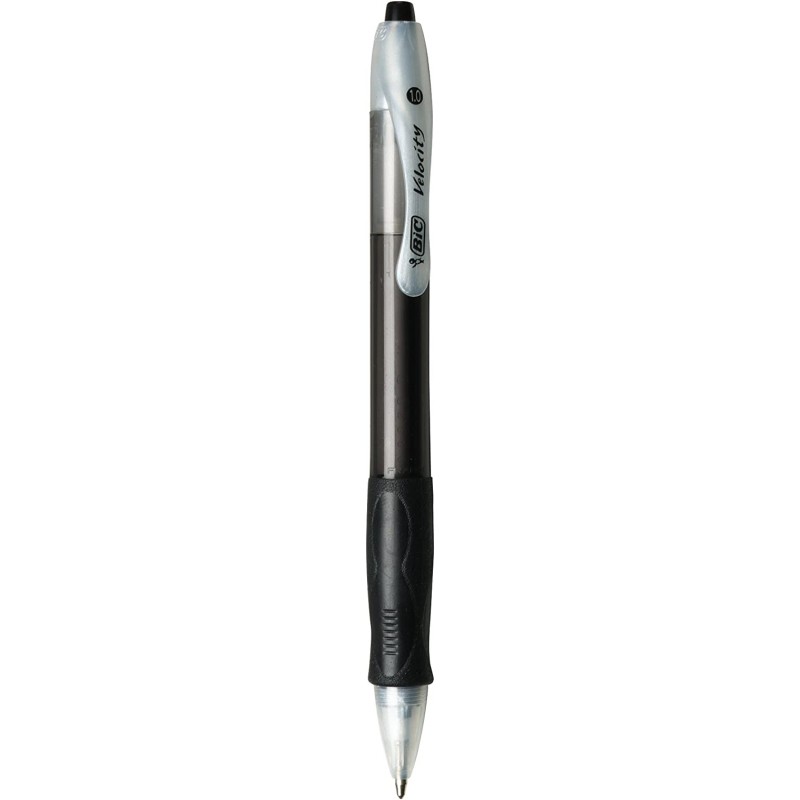 BIC Velocity 개폐식 볼펜, 미디엄 포인트(1.0mm), 블랙, 12개