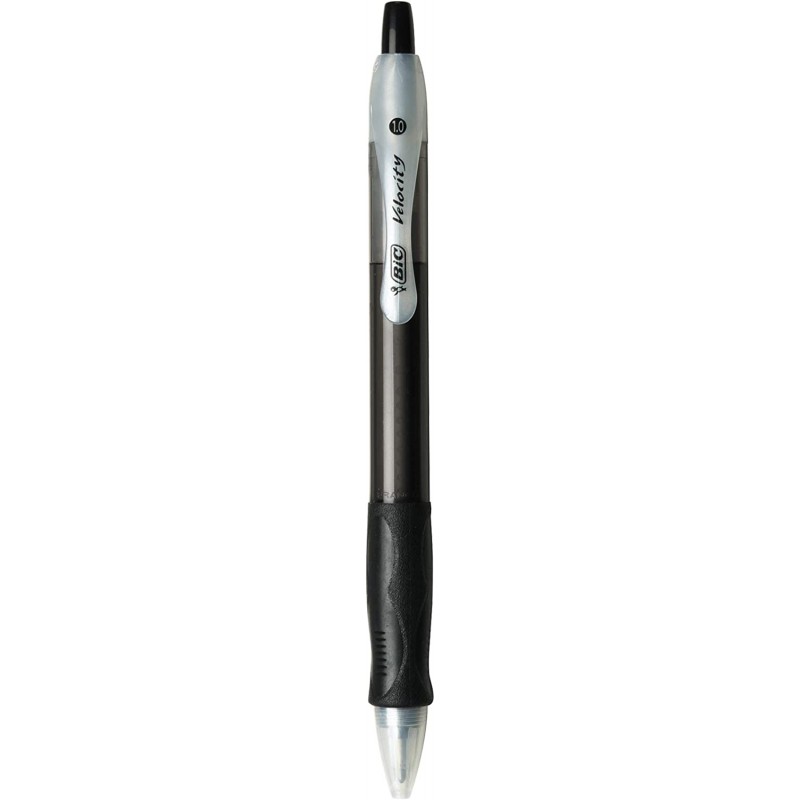 BIC Velocity 개폐식 볼펜, 미디엄 포인트(1.0mm), 블랙, 12개