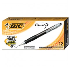 BIC Velocity 개폐식 볼펜, 미디엄 포인트(1.0mm), 블랙, 12개