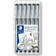 STAEDTLER 피그먼트 라이너 보너스 스케치 라이너 6개 세트 정가 4개(2개 무료), 308 SB6P