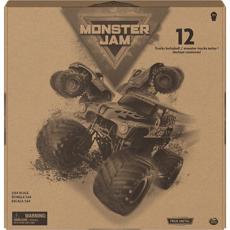 몬스터잼 Monster Jam 공식 1:64 스케일 다이캐스트 몬스터 트럭 12팩, 아마존 독점