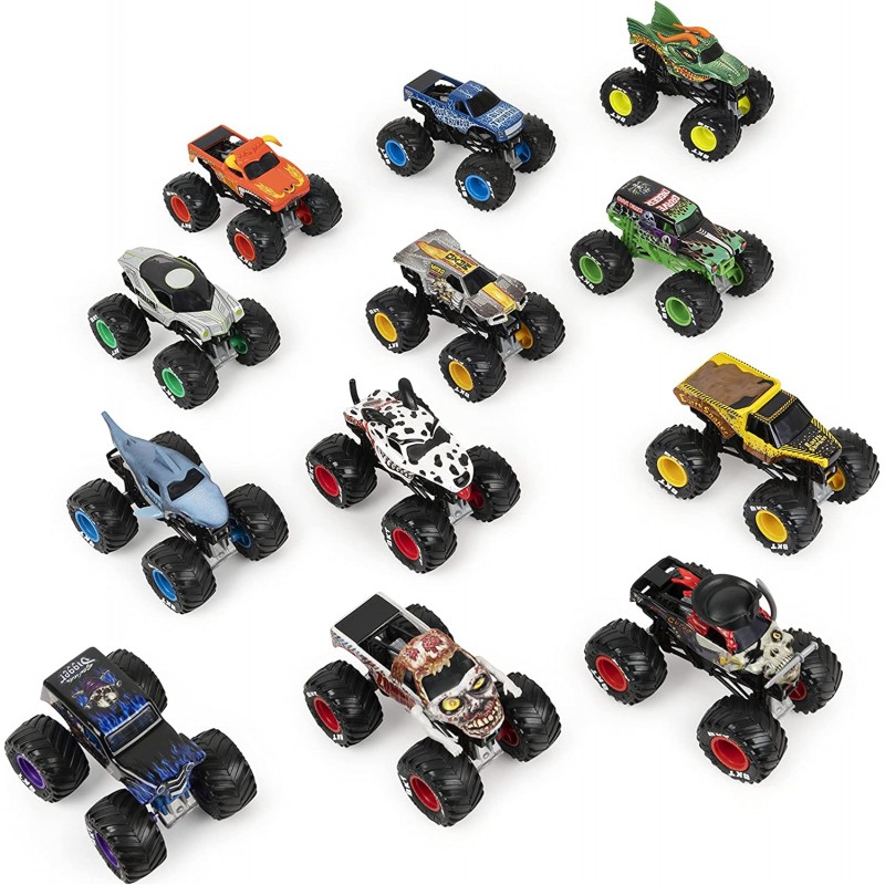 몬스터잼 Monster Jam 공식 1:64 스케일 다이캐스트 몬스터 트럭 12팩, 아마존 독점