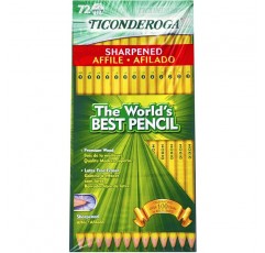 Ticonderoga 티콘데로가 연필, 나무 케이스, 사전 날카로움, #2 HB 소프트, 노란색, 72개