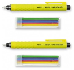 Koh-I-Noor S128 테일러 초크 홀더 세트 멀티컬러 2개 세트 - 2개의 펜과 6개의 교체용 심