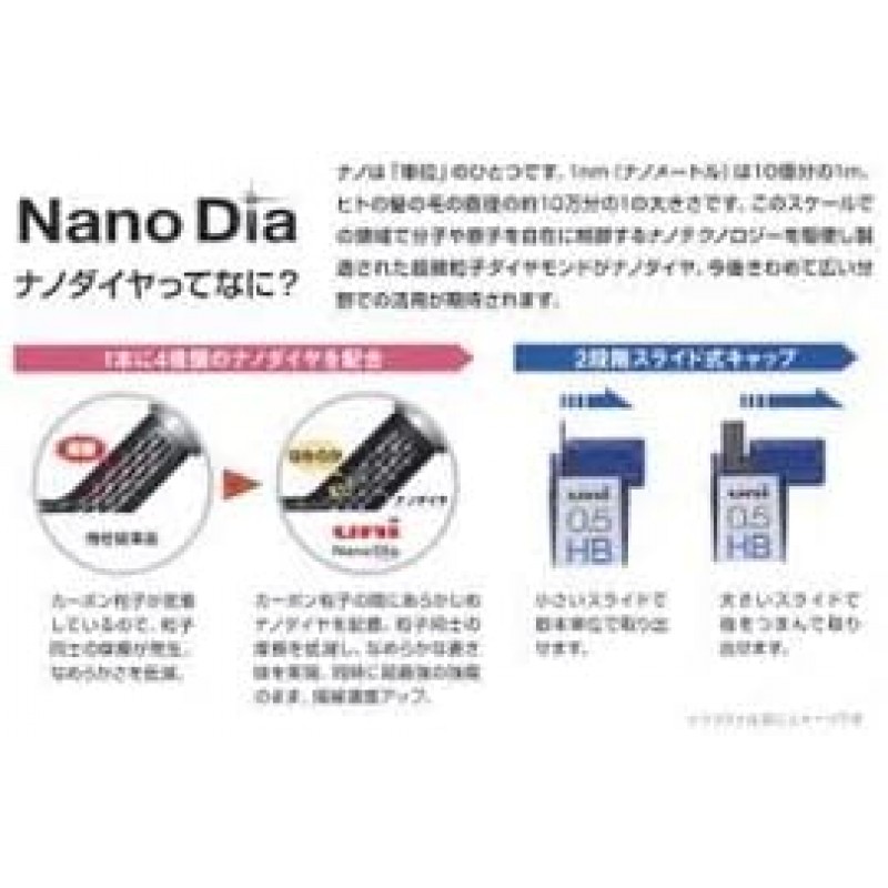 Uni 유니 나노디아 컬러 샤프심 0.5mm 7색 세트, 7팩/총 140심