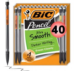 BIC 지우개가 있는 매우 부드러운 샤프 펜슬, 중간 지점(0.7mm)