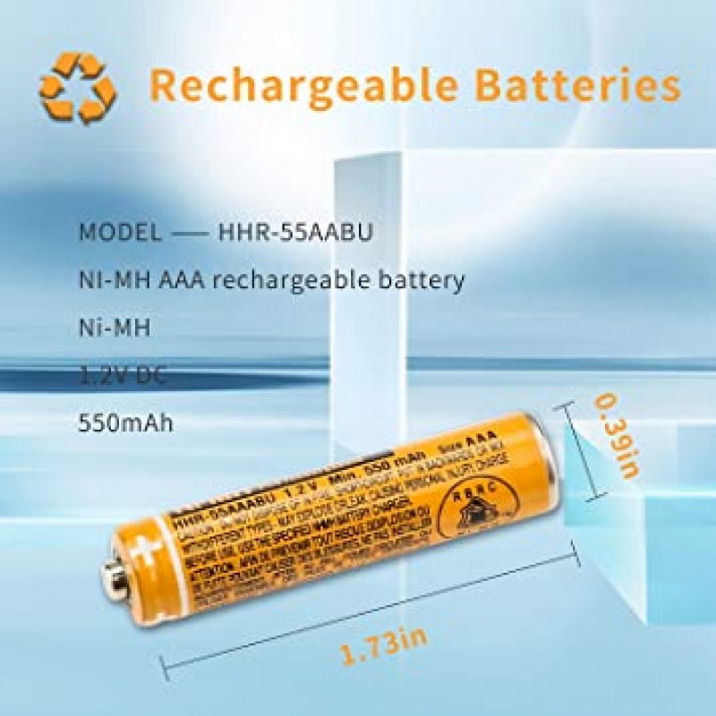 4PCS NI-MH AAA 충전식 배터리 파나소닉 무선 전화용 1.2V 550mAh 배터리 HHR-55AAABU 교체 배터리