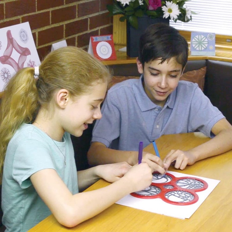 Spirograph 스피로그래프 그림 그리기 디자인 드로잉 도구 89피스 세트