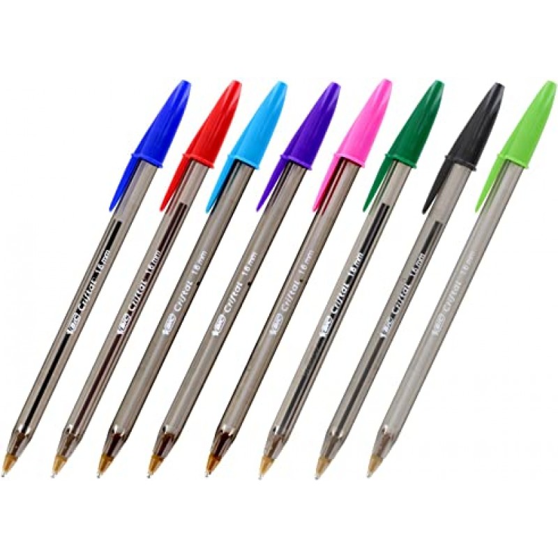 BIC Cristal Xtra Bold 스틱 볼펜, 1.6mm, 볼드 포인트, 다양한 색상, 24개 팩