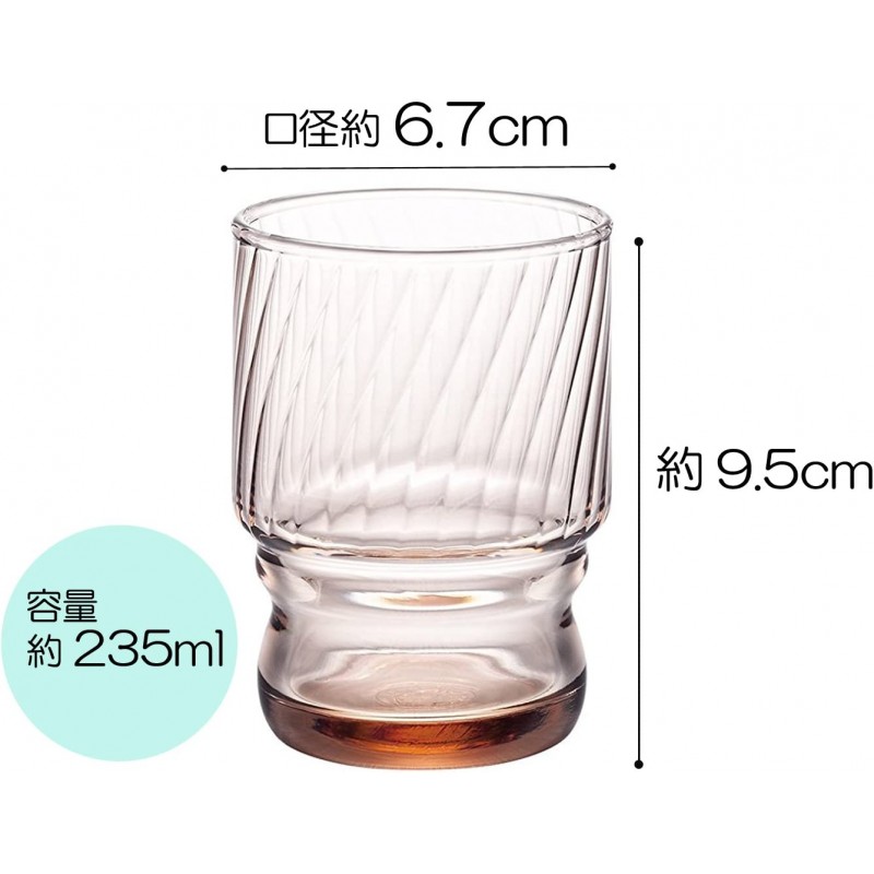 아델리아(ADERIA) AXAS 데님 8 앰버 235ml 6개세트 유리컵