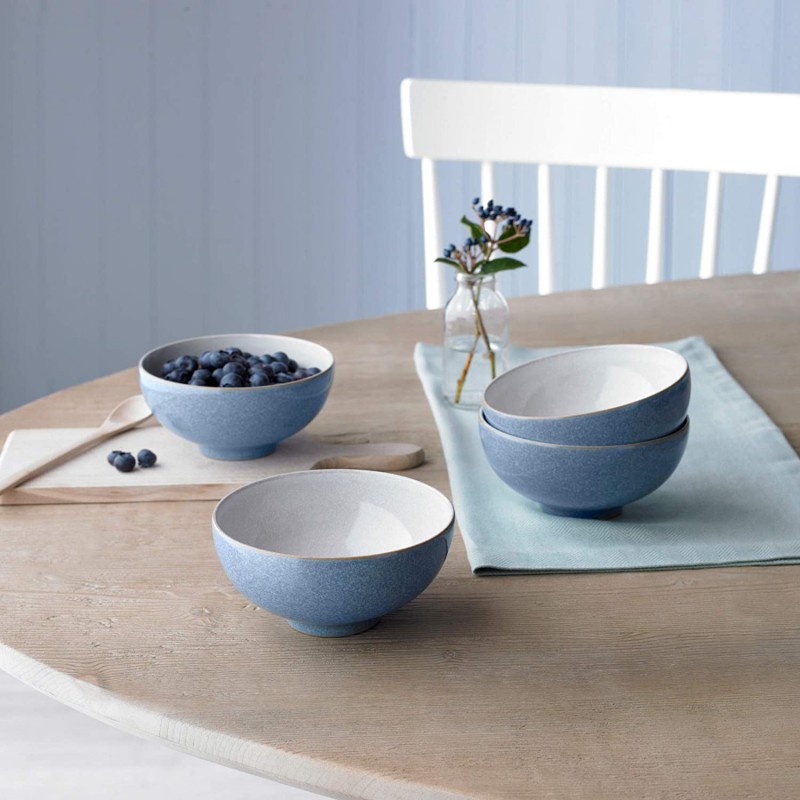 덴비 Denby 381048945 샐러드볼 밥 그릇 공기세트 4피스 엘리먼츠 블루