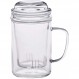 RIMTAE 유리 머그컵 찻잔 뚜껑 포함 400ml (적정 350ml) 1개