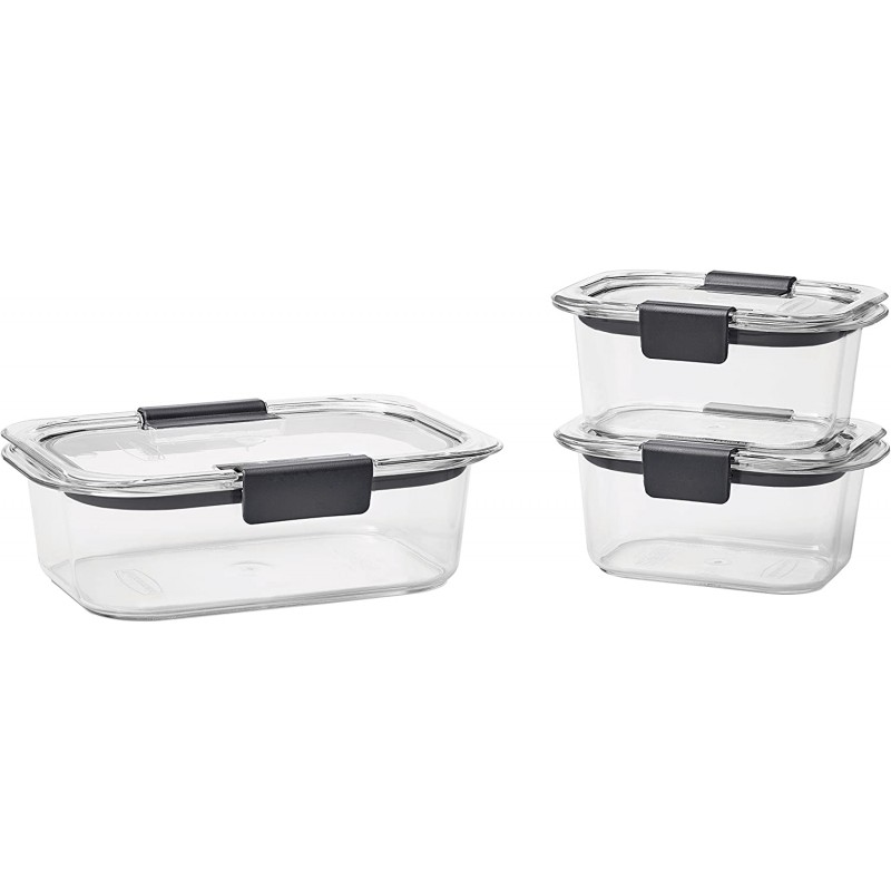 Rubbermaid 러버메이드 뚜껑이 있는 누수 방지 밀폐 식품 보관 용기, 3개 세트(6개)