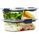 Rubbermaid 러버메이드 뚜껑이 있는 누수 방지 밀폐 식품 보관 용기, 3개 세트(6개)