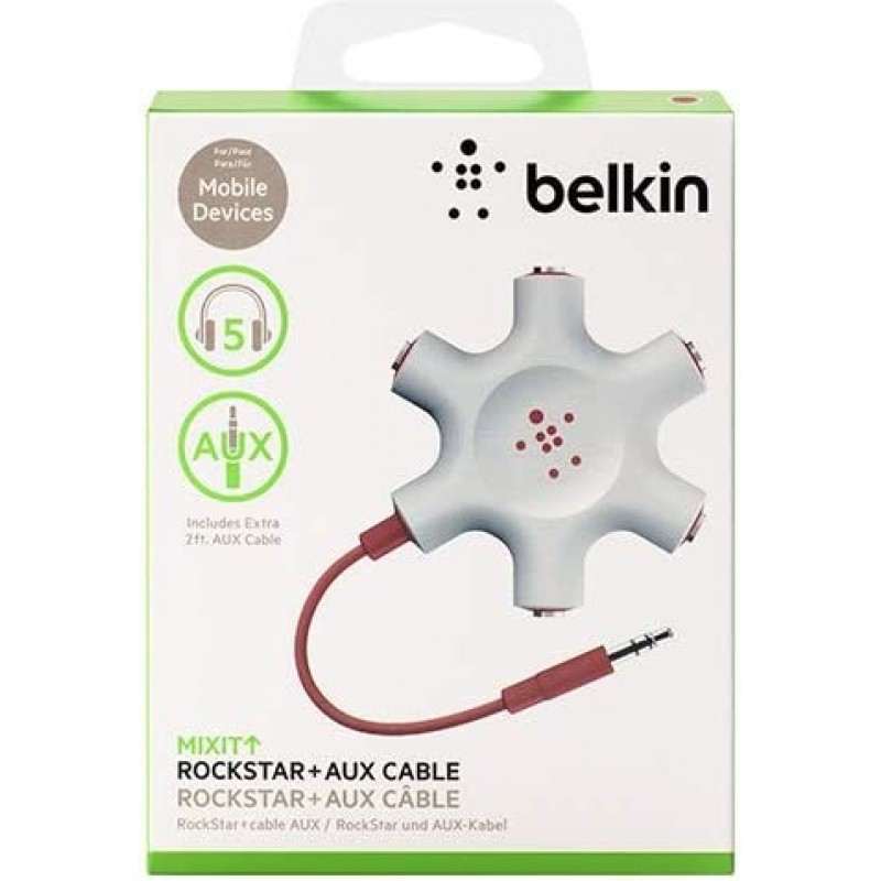 Belkin 멀티 이어폰 스플리터 분배·분기 RockStar F8Z274bt 레드