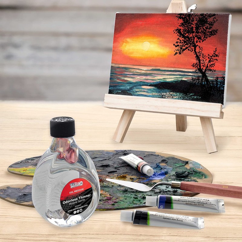 U.S. Art Supply 무취 미네랄 스피릿 시너, 500ml / 16.9 액량 온스