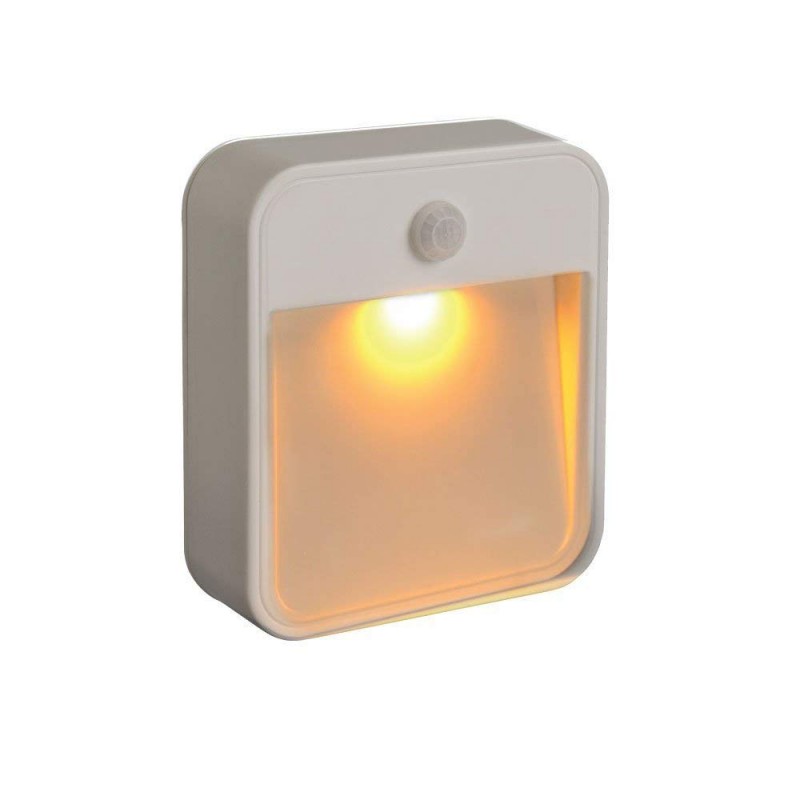 Beams MB720A 20 루멘 호박색 LED 수면 친화적인 무선 배터리 전원 동작 감지 야간 조명, 1팩, 흰색