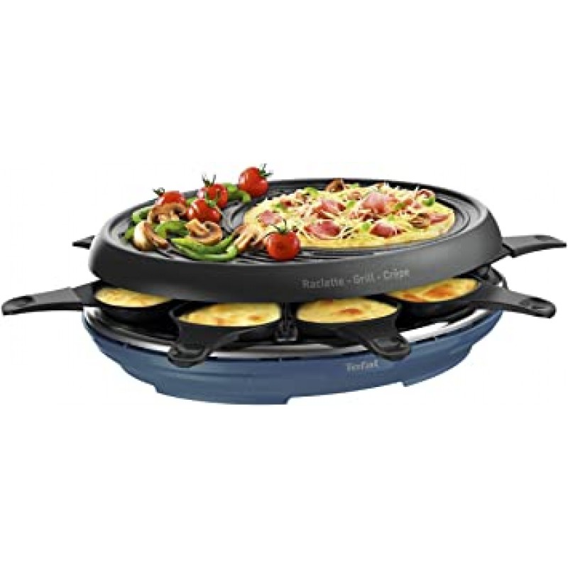 테팔 Raclette Colormania 3-in-1 라끌렛 및 크레이프 그릴 논스틱 ​​코팅 1050W RE310401