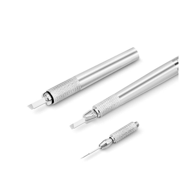 영원한 메이크업 눈썹 아름다움을 위한 Pinkiou Microblading 펜 귀영나팔 기계 (은)
