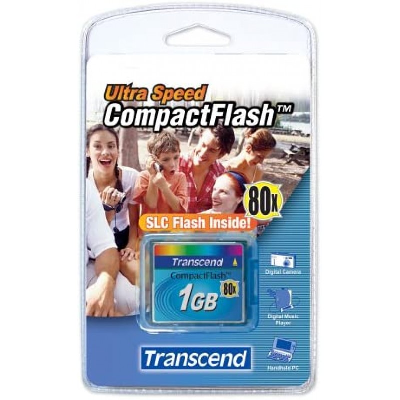 Transcend 80x 1GB 컴팩트 플래시 CF 메모리 카드 TS1GCF80