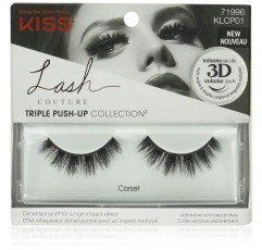 KISS Lash Couture 트리플 푸시 업 컬렉션, 3D 볼륨 인조 속눈썹, 중복사용 가능 1쌍