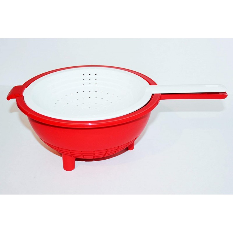 Tupperware 빨간색과 흰색이중 소쿠리