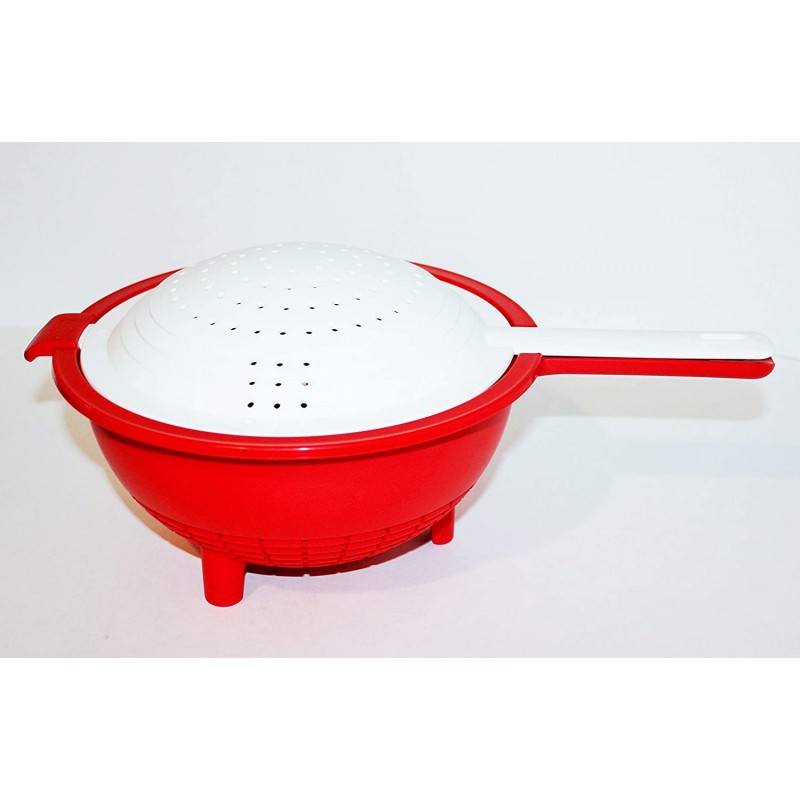 Tupperware 빨간색과 흰색이중 소쿠리