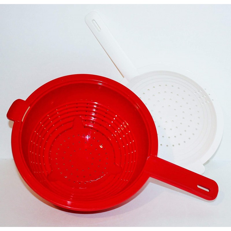 Tupperware 빨간색과 흰색이중 소쿠리