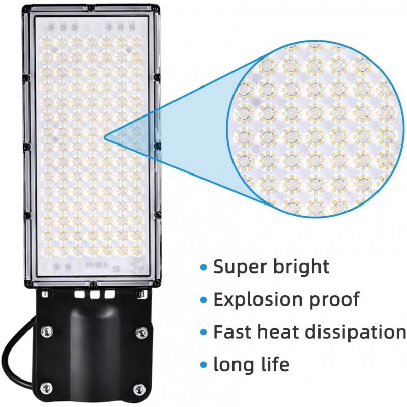 papasbox LED 가로등 100W 야외 조명 마스트 라이트 램프 안뜰 조명 IP67 흰색 경로 보안 벽 조명