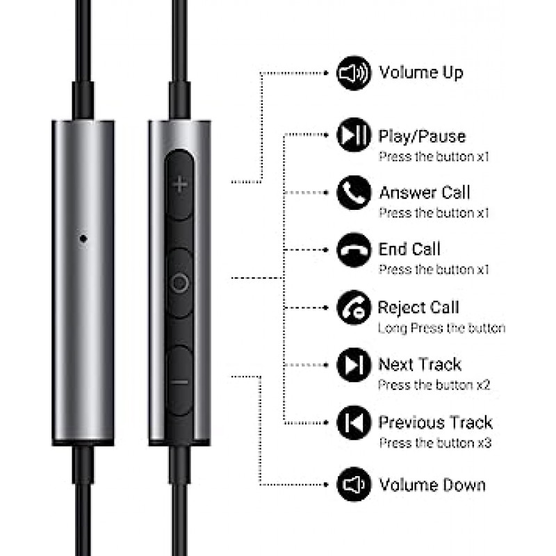 마그네틱 인이어 헤드폰 S22 S21 S20 FE A53 Huawei P40 P30 마이크 및 볼륨 조절 유형 USB 헤드폰