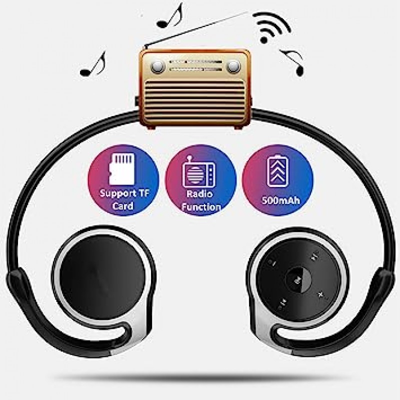 YUXUE Over-Ear Bluetooth 헤드폰 이어 후크가 있는 무선 블루투스 5.0 헤드셋