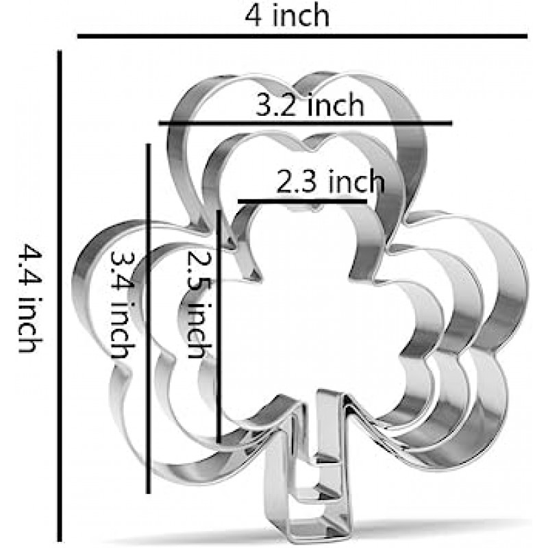 클로버 쿠키 커터 세트 - 3피스