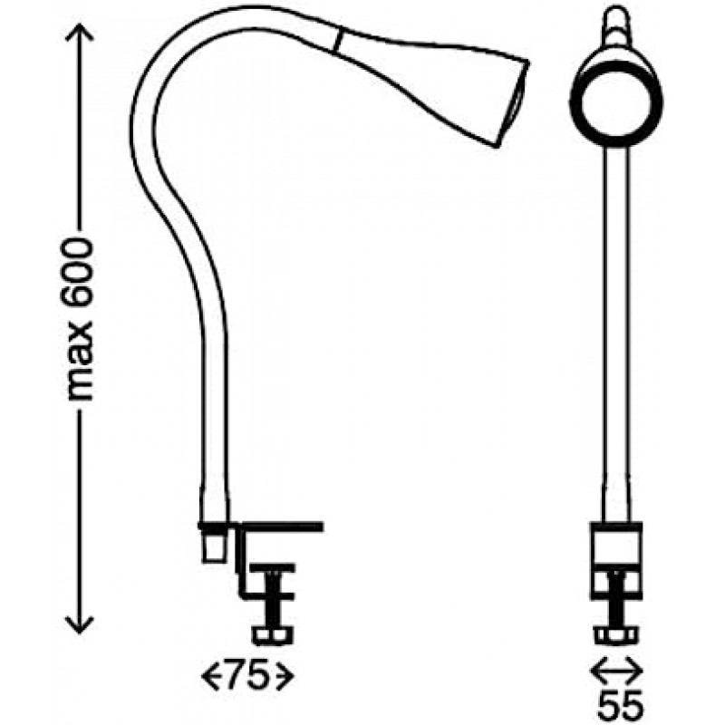 Briloner Leuchten LED 클램프 라이트 테이블 램프 흰색 1개 팩 2762-016P