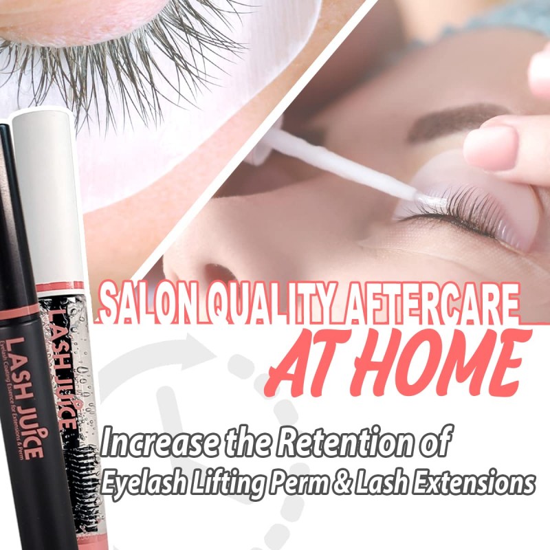 Amber Lash의 래쉬 주스, 3-in-1 코팅 에센스 및 속눈썹용 실란트 및/또는 리프트 펌(블랙)