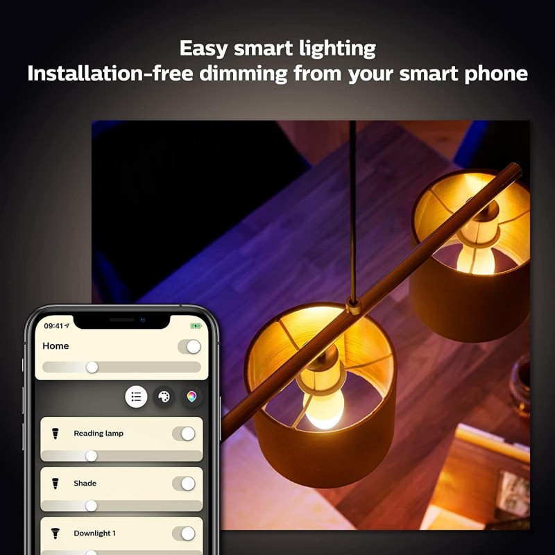 Philips Hue 필립스 휴 LED 스마트 전구 양초 470루멘 5.5W 화이트 2팩